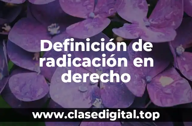 Definición técnica de radicación en derecho