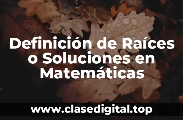 Definición de Raíces o Soluciones en Matemáticas