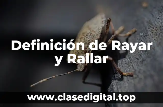 Definición de Rayar y Rallar