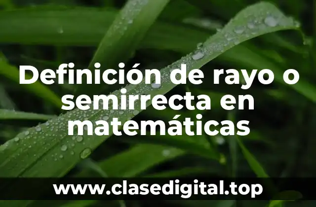 Definición técnica de rayo o semirrecta en matemáticas