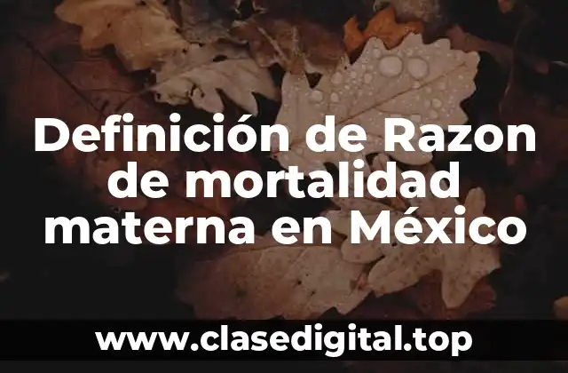 Definición de Razon de mortalidad materna en México