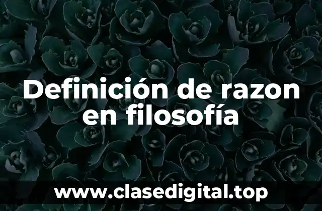 Definición de razon en filosofía