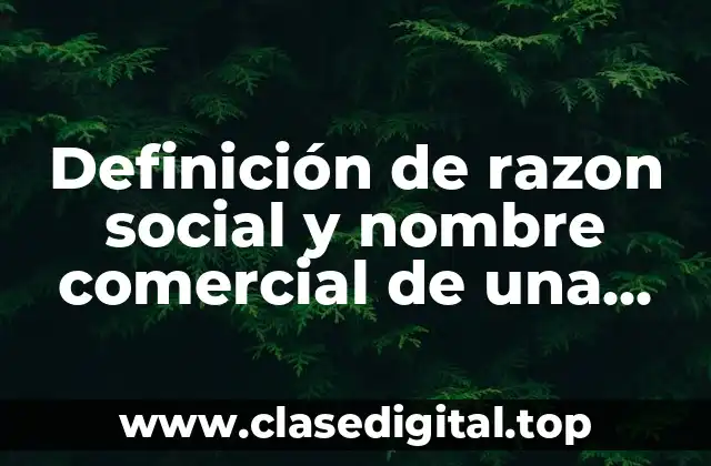 Ejemplos de razon social y nombre comercial de una empresa