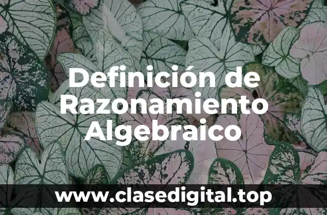 Ejemplos de Razonamiento Algebraico