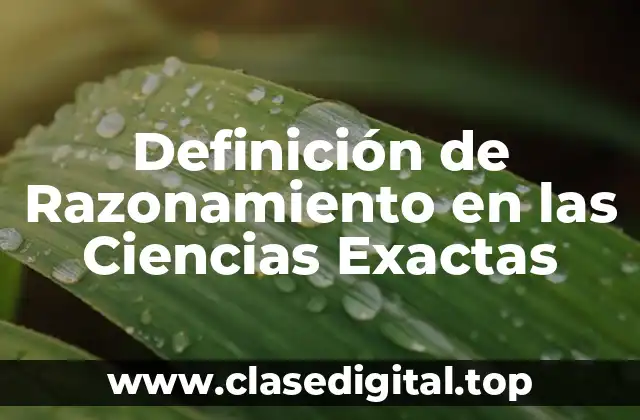 Definición de Razonamiento en las Ciencias Exactas