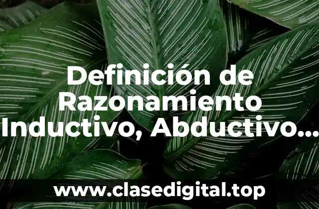 Definición de Razonamiento Inductivo, Abductivo y Deductivo