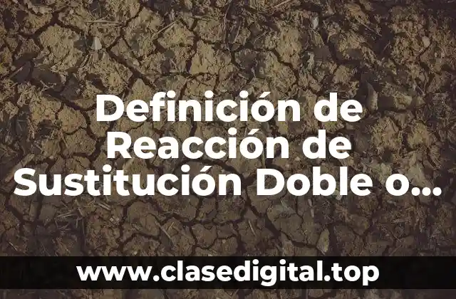Definición de Reacción de Sustitución Doble o Desplazamiento Doble