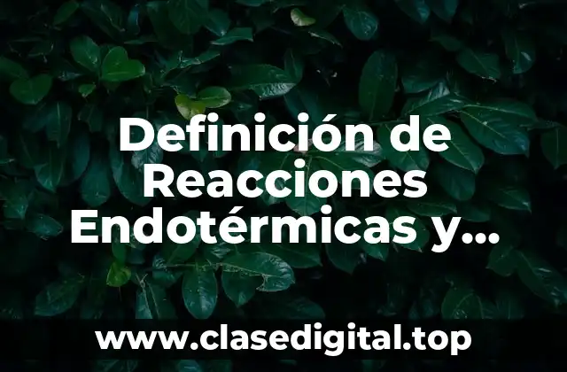 Definición de Reacciones Endotérmicas y Exotérmicas