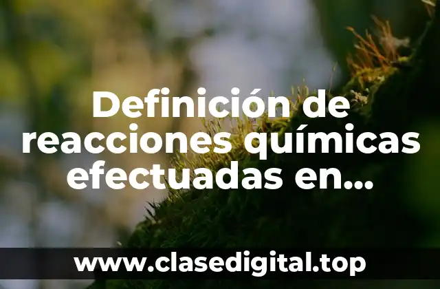 Definición de reacciones químicas efectuadas en beneficio del ser humano