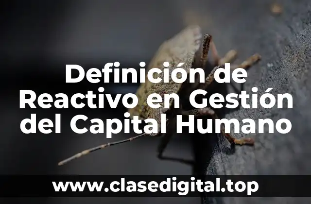 Definición Técnica de Reactivo en Gestión del Capital Humano