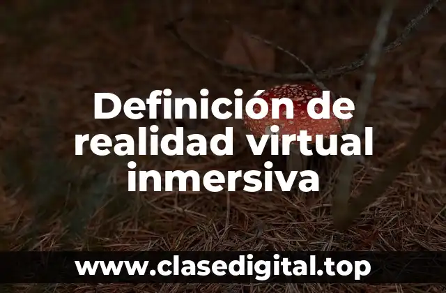 Definición de realidad virtual inmersiva