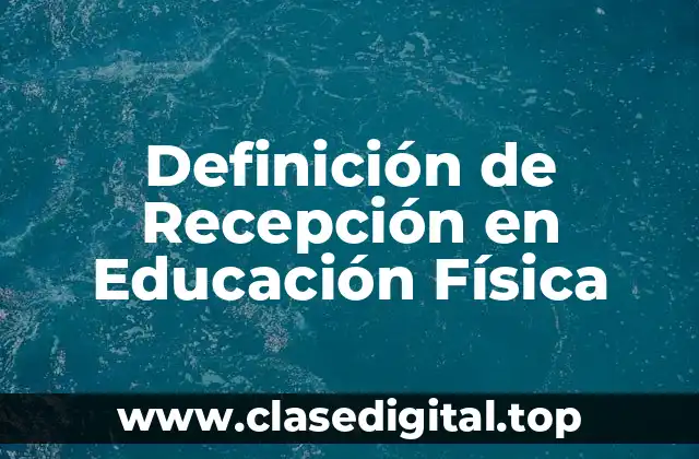 Definición de Recepción en Educación Física
