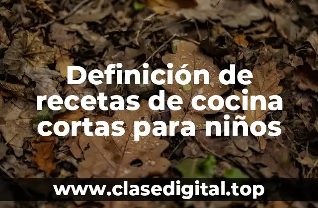 Definición de recetas de cocina cortas para niños