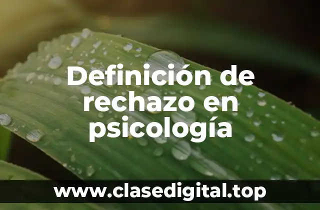 Definición de rechazo en psicología