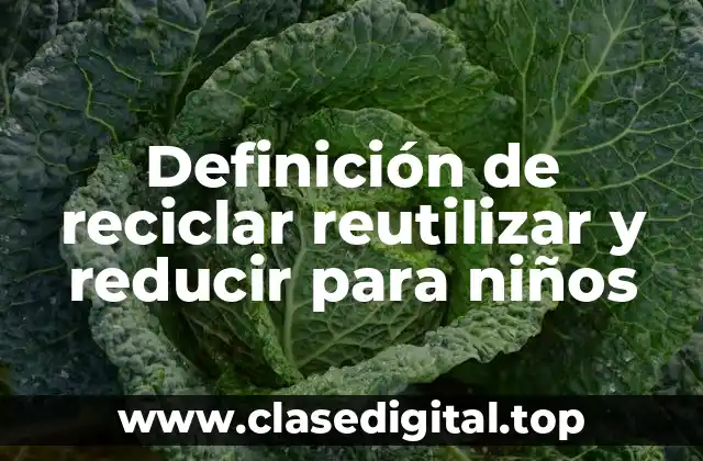 Definición de reciclar reutilizar y reducir para niños