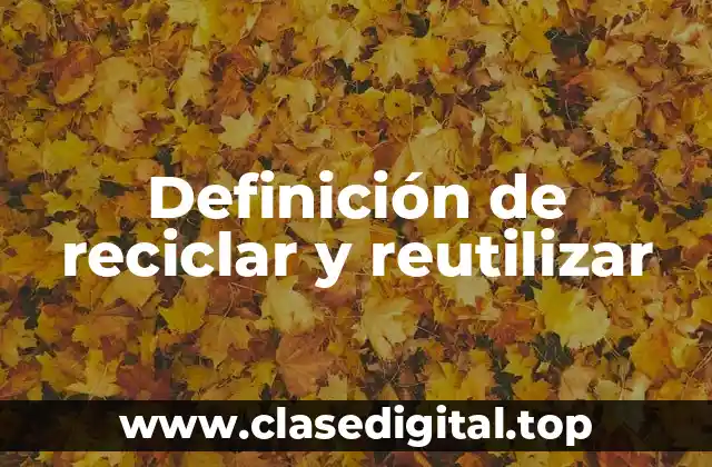 Ejemplos de reciclar y reutilizar