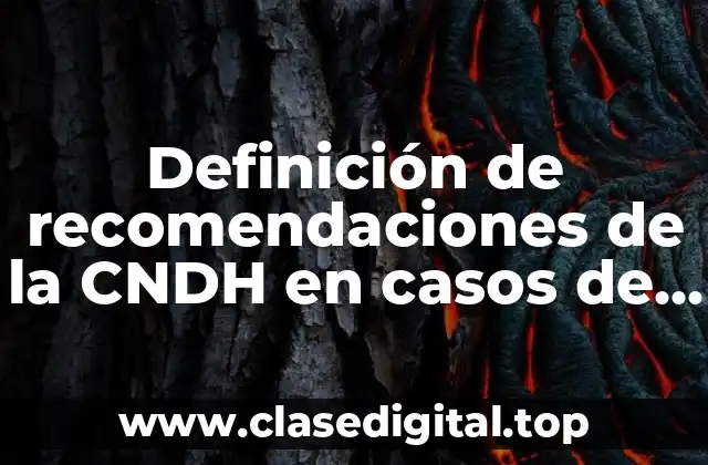 Definición de recomendaciones de la CNDH en casos de bullying