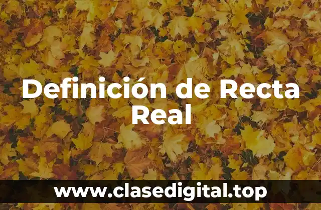 Definición Técnica de Recta Real