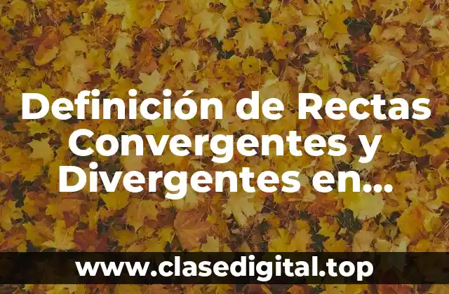 Definición Técnica de Rectas Convergentes y Divergentes