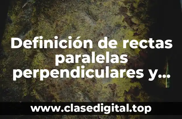 Definición de rectas paralelas perpendiculares y oblicuas