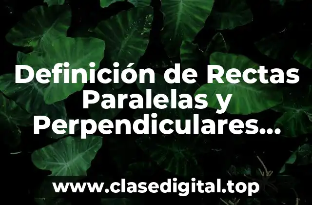 Definición de Rectas Paralelas y Perpendiculares para Primaria