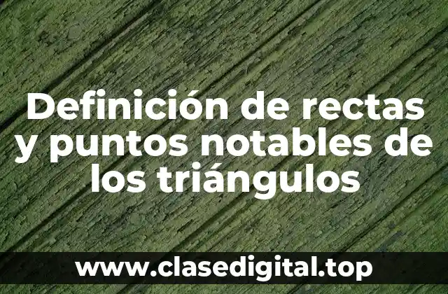 Definición de rectas y puntos notables de los triángulos