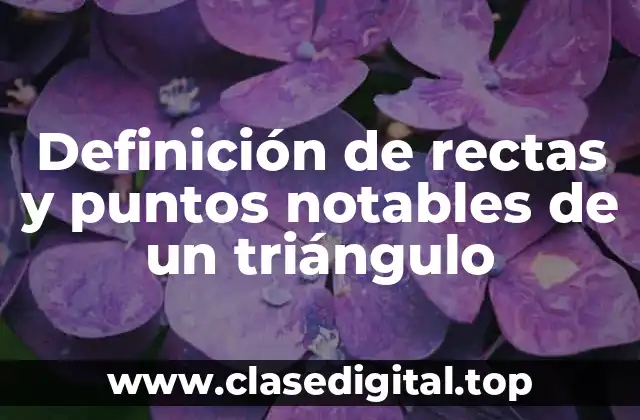 Definición de rectas y puntos notables de un triángulo