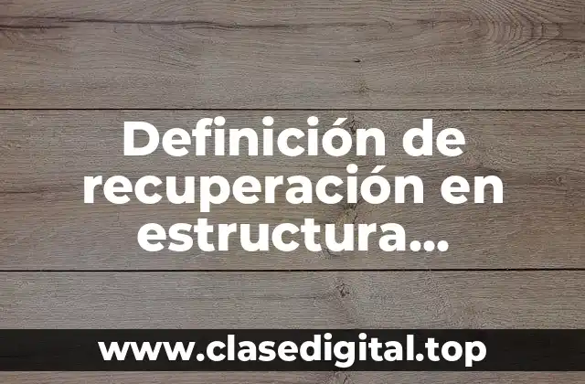 Definición de recuperación en estructura socioeconómica de México