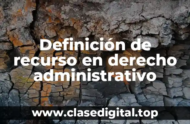 Definición técnica de recurso en derecho administrativo