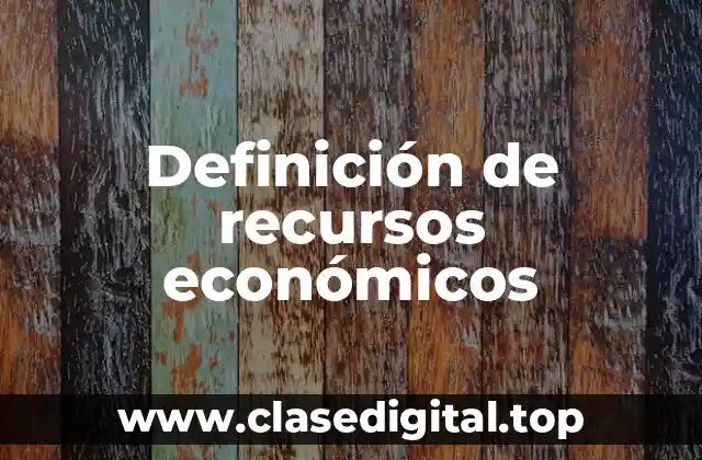 Definición de recursos económicos