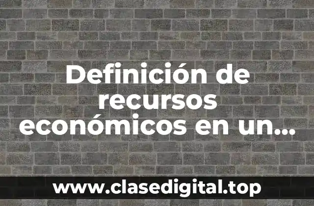Definición de recursos económicos en un proyecto