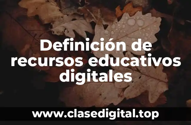 Definición de recursos educativos digitales