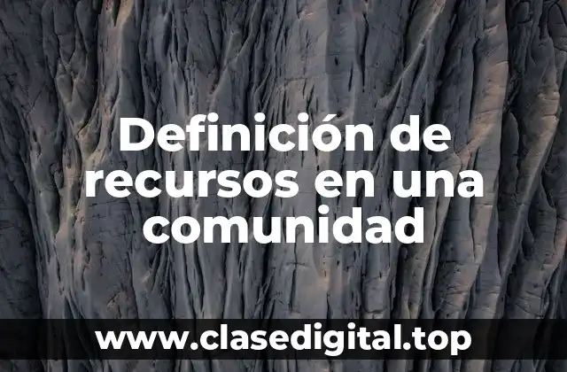 Definición de recursos en una comunidad