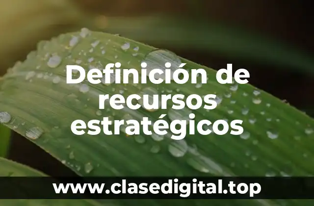 Definición de recursos estratégicos