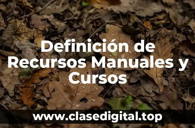 Definición de Recursos Manuales y Cursos