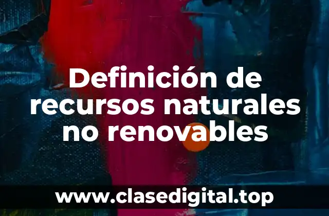 Definición técnica de recursos naturales no renovables