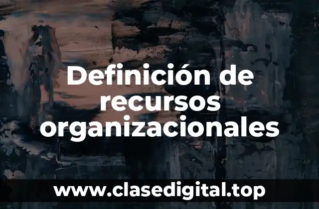 Definición de recursos organizacionales