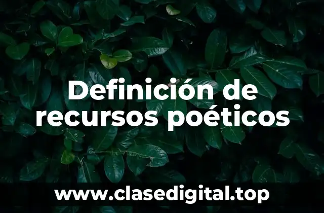 Definición técnica de recursos poéticos