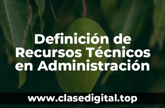 Definición de Recursos Técnicos en Administración
