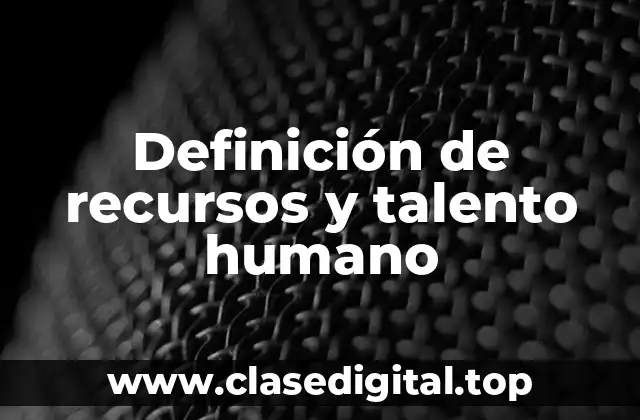 Definición técnica de recursos y talento humano
