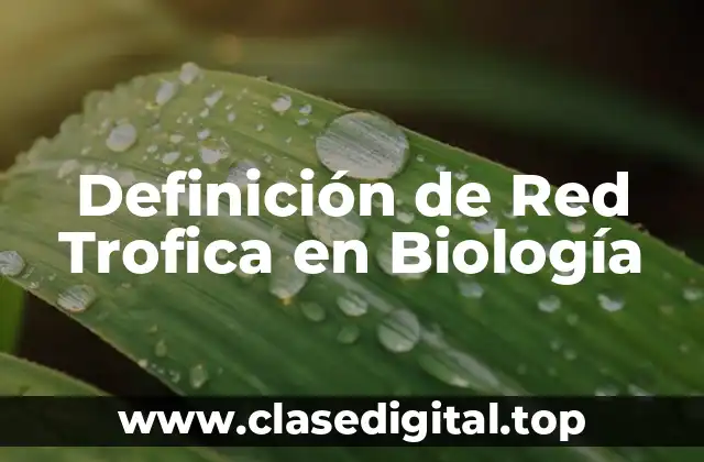 Definición de Red Trofica en Biología