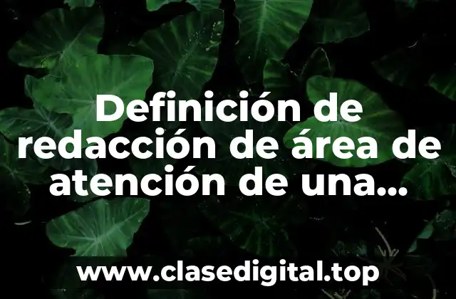 Ejemplos de redacción de área de atención de una propuesta