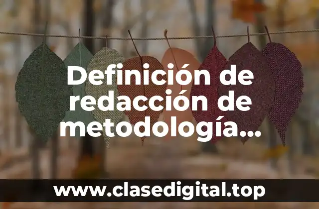 Definición de redacción de metodología cuantitativa