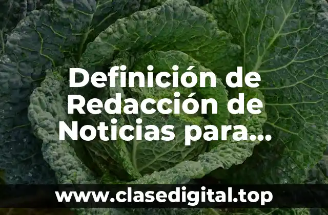 Definición de Redacción de Noticias para Televisión