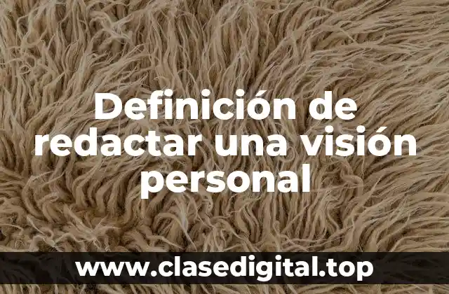 Definición de redactar una visión personal