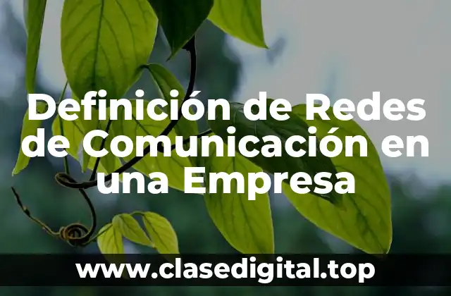 Definición de Redes de Comunicación en una Empresa