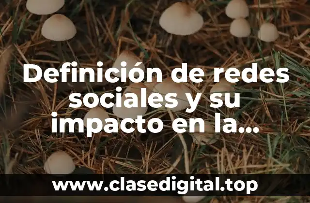 Definición de redes sociales y su impacto en la sociedad