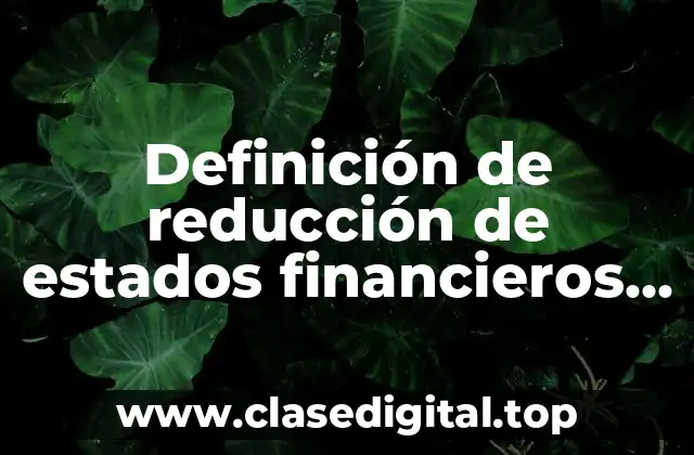 Definición técnica de reducción de estados financieros a porcientos integrales