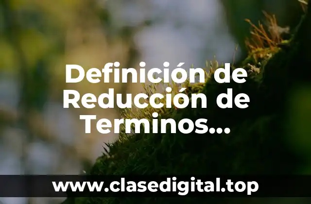 Definición de Reducción de Terminos Semejantes
