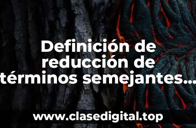 Definición de reducción de términos semejantes en matemáticas